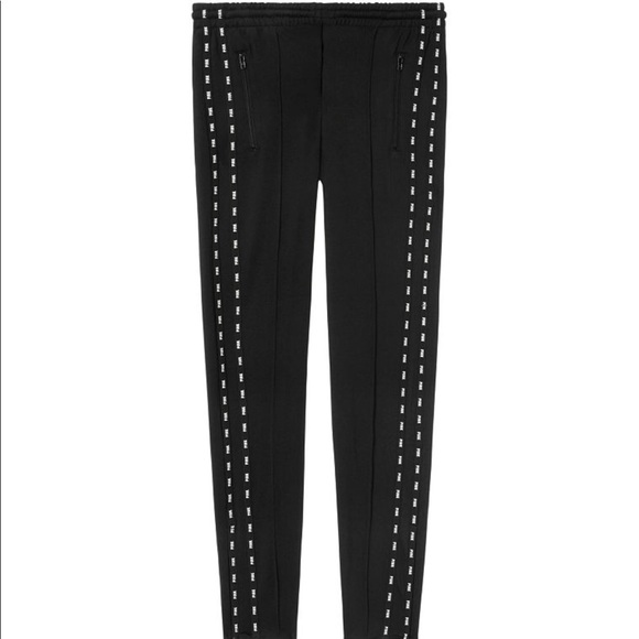 Vs Pink Logo Skinny Track Pants Black Large - Picture 2 of 2
